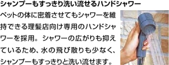 シャンプーもスッキリ洗い流せるハンドシャワー