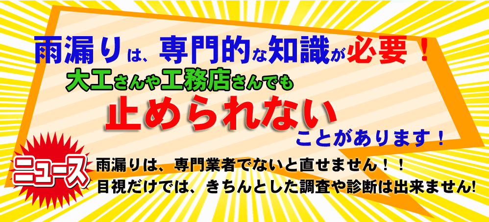 雨漏りは専門的な知識が必要！