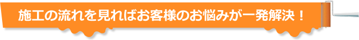 施工の流れを見ればお客様のお悩みが一発解決！